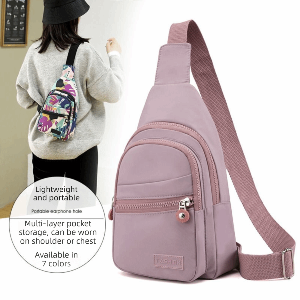 Sling Backpack Shoulder - Nylonowe damskie torby na klatkę piersiową,