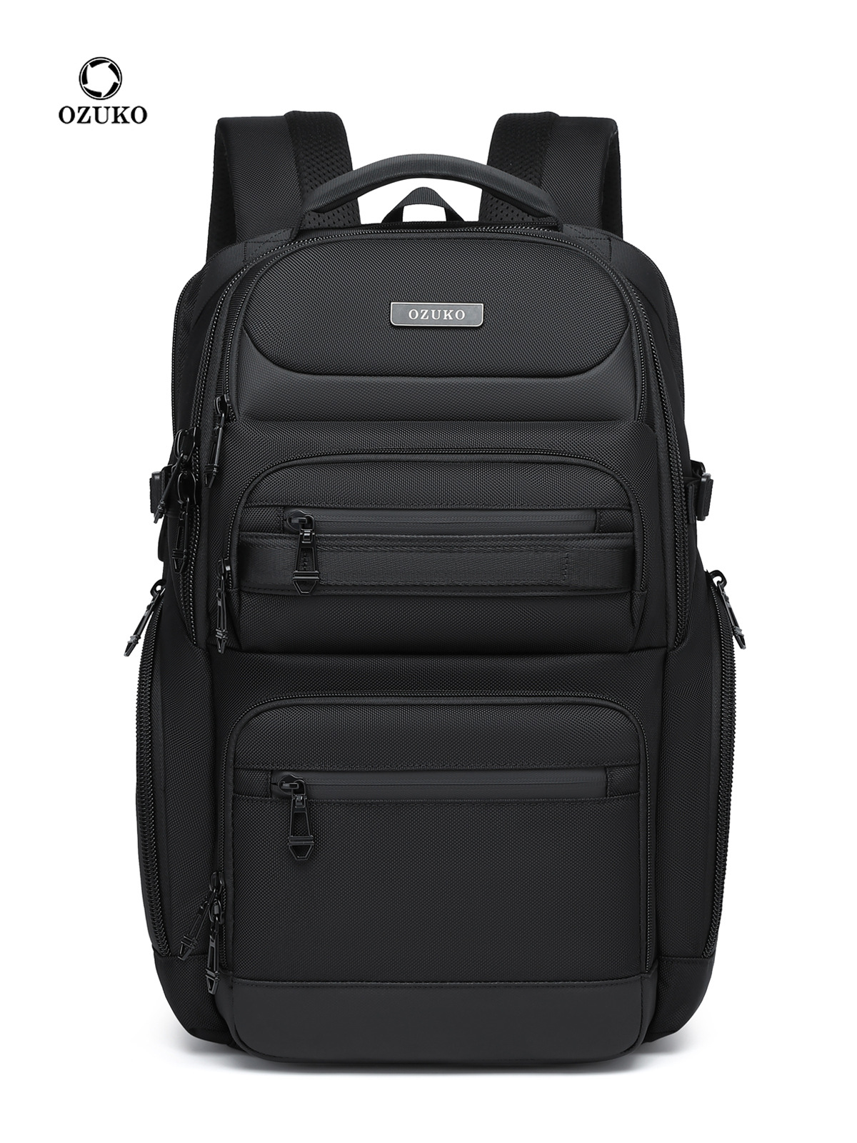 Laptop Backpack 15.6 - OZUKO Czarno-Szary Męski Plecak Duża Pojemność