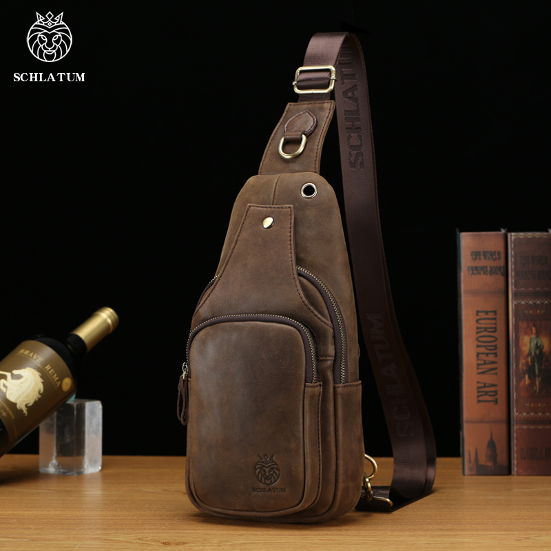 SCHLATUM 100% prawdziwej skóry – Leather Backpack Vintage recenzja i cena